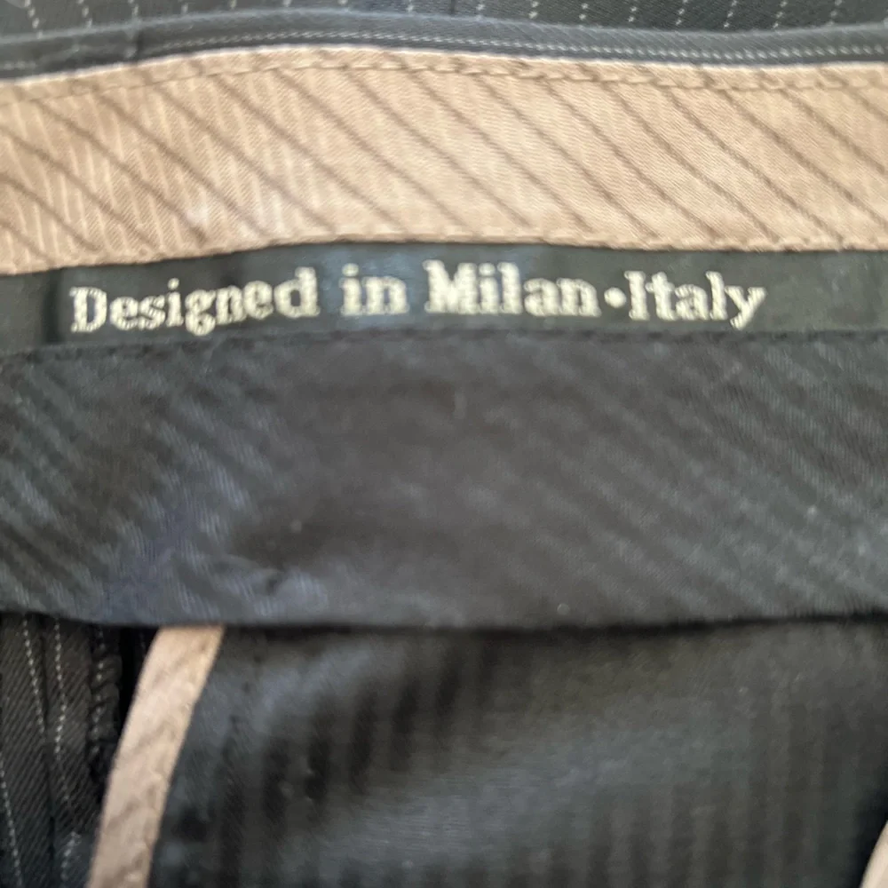 Marc Tulio Made in Italy 🇮🇹 Stylish Men’s Black Pinstripe Pants Sz 34